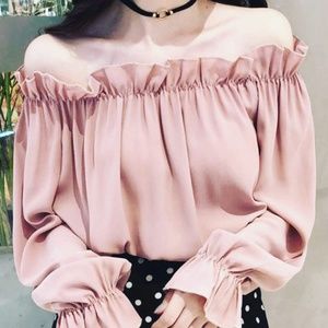 Gwendolyn, Off- Shoulder Ruffle - Trim blouse